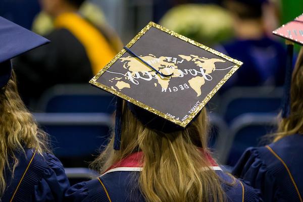 UNC graduation cap close-up