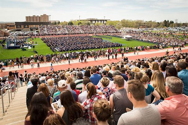 capacity crowd at graduation